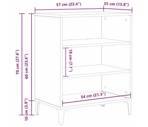 Pusnis Melna Ozola 57X35X70 Cm Vidaxl