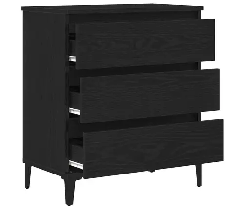 Krāsu Galds Melna Ozola 60X35X70 Cm Inženierijas Koks Vidaxl