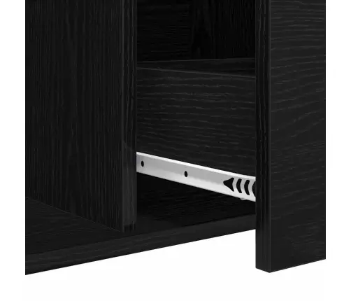 Kabalas Su Stalčių Juoda 104 X 35 X 70 Cm Apdirbta Mediena