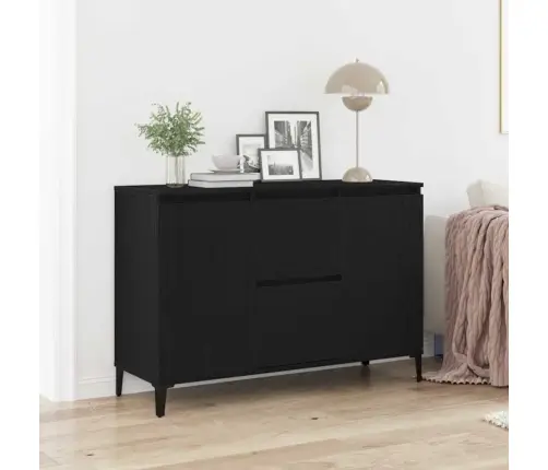 Kabalas Su Stalčių Juoda 104 X 35 X 70 Cm Apdirbta Mediena