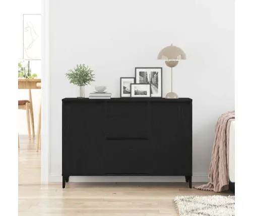 Kabalas Su Stalčių Juoda 104 X 35 X 70 Cm Apdirbta Mediena