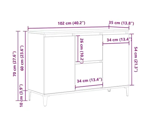 Kabalas Su Stalčių Juoda 104 X 35 X 70 Cm Apdirbta Mediena