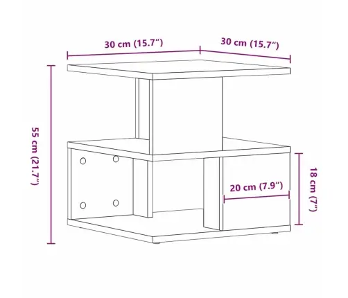 Sānu Galds No Veca Koka 40X40X40 Cm Inženierijas Koks Vidaxl