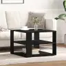 Kafijas Galdiņš Melna Ozols 59,5X59,5X40 Cm Inženierijas Koks Vidaxl
