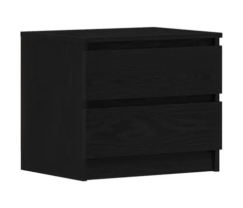 Šalia Lovos Spintelė 2 Pcs Juoda Ąžuolo 50 X 40 X 43.5 Cm