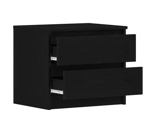 Šalia Lovos Spintelė 2 Pcs Juoda Ąžuolo 50 X 40 X 43.5 Cm