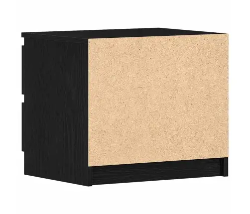 Šalia Lovos Spintelė 2 Pcs Juoda Ąžuolo 50 X 40 X 43.5 Cm