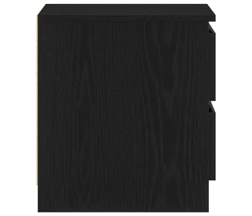 Šalia Lovos Spintelė 2 Pcs Juoda Ąžuolo 50 X 40 X 43.5 Cm