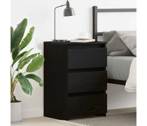 Naktsgaldiņš Melnā Ozola 40X35X62,5 Cm Inženierijas Koks Vidaxl