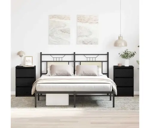 Naktsgaldiņi 2 Gab Melns Ozols 40X35X62,5 Cm Inženierijas Koks Vidaxl