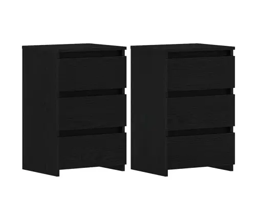 Naktsgaldiņi 2 Gab Melns Ozols 40X35X62,5 Cm Inženierijas Koks Vidaxl