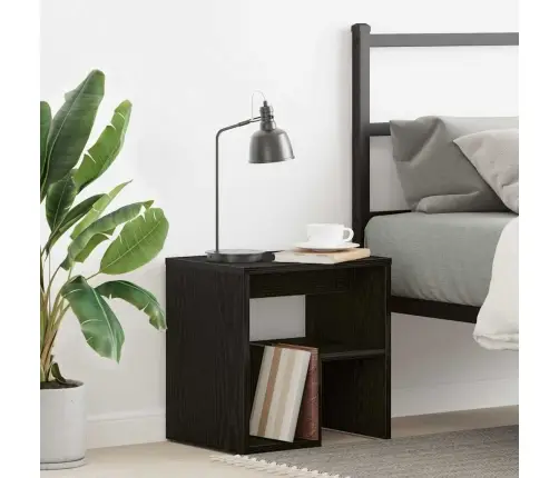 Šalia Lovos Spintelė Juoda Ąžuolo 40 X 30 X 40 Cm