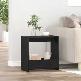Sānu Galds Melns Ozols 50 X 26 X 50 Cm Inženierijas Koks Vidaxl