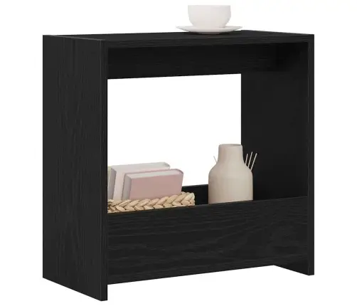 Sānu Galds Melns Ozols 50X26X50 Cm Inženierijas Koks Vidaxl