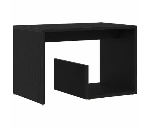 Blakus Galds Melnā Ozola Krāsā 59X36X38 Cm Inženierijas Koks Vidaxl