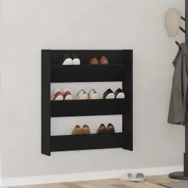 Apavu Skapis Melns Ozolkoks 80 X 18 X 90 Cm Inženierijas Koks Vidaxl