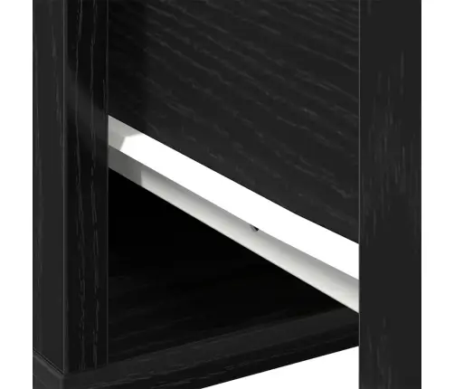Kafijas Galdiņš Melnā Krāsā, No Ozola, Izmērs 60X60X38 Cm, No Inženiertehniskās Koksnes Vidaxl