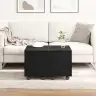 Kafijas Galdiņš Melnā Krāsā, No Ozola, Izmērs 60X60X38 Cm, No Inženiertehniskās Koksnes Vidaxl