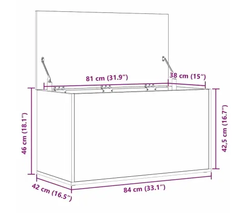 Salvestuskarp Ladustamisega Must Tamm 84 X 42 X 46 Cm Tehispuit
