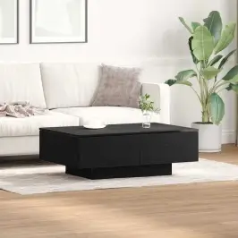 Kafijas Galdiņš Melns Ozols 90 X 60 X 31 Cm Inženierijas Koks Vidaxl