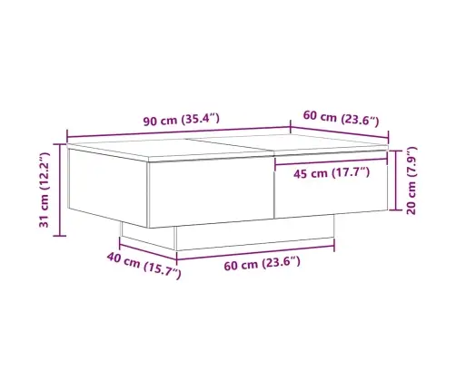 Kafijas Galdiņš Melns Ozols 90X60X31 Cm Vidaxl Kafijas Galdiņš Melns Ozols 90X60X31 Cm Vidaxl