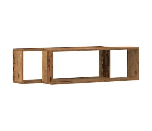 Sienas Plaukti 2 Gab. No Veca Koka 80X15X26 Cm Inženierijas Koks Vidaxl