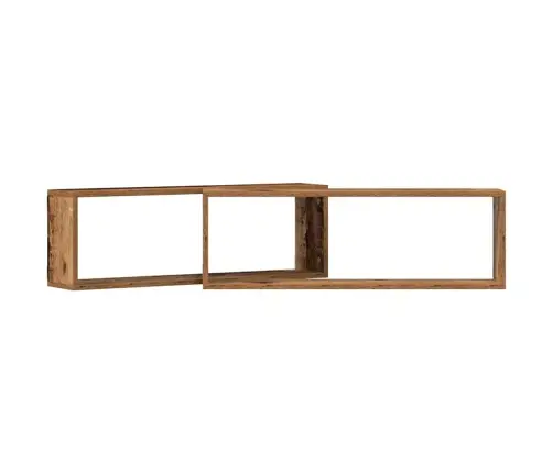 Sienas Plaukti 2 Gab. No Veca Koka 80X15X26 Cm Inženierijas Koks Vidaxl