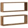 Sienas Plaukti 2 Gab. No Veca Koka 80X15X26 Cm Inženierijas Koks Vidaxl