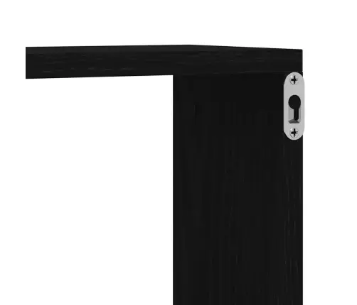 Sienas Plaukti - 2 Gabali, Melna Ozola Krāsa, 80X15X26 Cm, Izgatavots No Inženierijas Koka Vidaxl