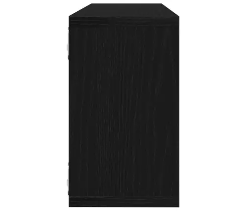 Sienas Plaukti 4 Gabali - Melns Ozolkoks, 80X15X26 Cm, Inženierijas Koks Vidaxl