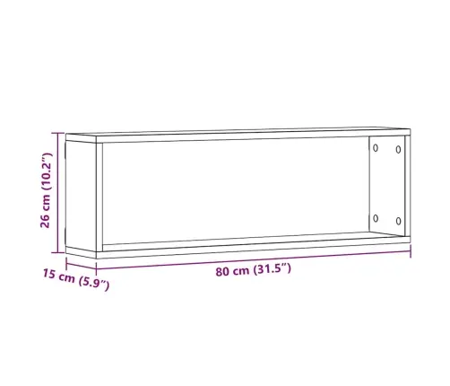 Sienas Plaukti 4 Gabali - Melns Ozolkoks, 80X15X26 Cm, Inženierijas Koks Vidaxl