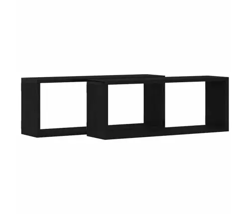 Sienas Plaukti 2 Komplektā Melns Ozols 60X15X23 Cm Izgatavots No Inženierijas Koka Vidaxl