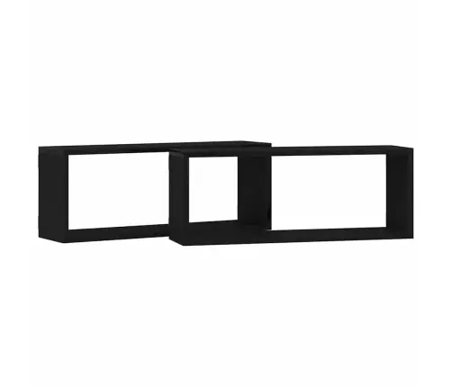 Sienas Plaukti 2 Komplektā Melns Ozols 60X15X23 Cm Izgatavots No Inženierijas Koka Vidaxl