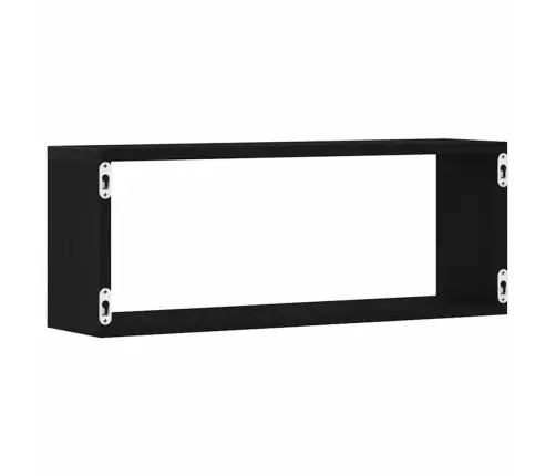 Sienas Plaukti 2 Komplektā Melns Ozols 60X15X23 Cm Izgatavots No Inženierijas Koka Vidaxl