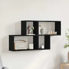 Seinariiul Riiuliga Must Tamm 76 X 15 X 53 Cm Tehispuit