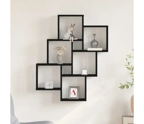 Seinariiul Riiuliga Must Tamm 78 X 15 X 92 Cm Tehispuit