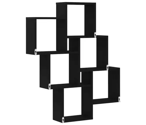 Seinariiul Riiuliga Must Tamm 78 X 15 X 92 Cm Tehispuit