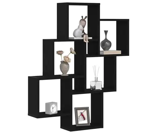 Seinariiul Riiuliga Must Tamm 78 X 15 X 92 Cm Tehispuit