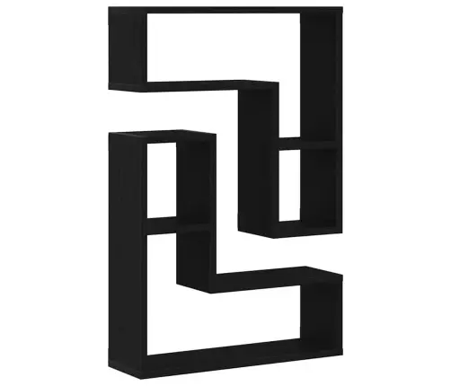 Sienas Plaukti 2 Gabali, Melnā Ozola Krāsā, 50X15X85 Cm, Inženierētā Koka Vidaxl