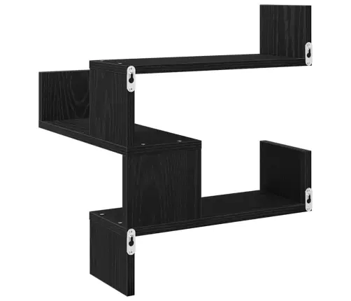 Seinariiul Riiuliga Must Tamm 40 X 40 X 49,5 Cm Tehispuit