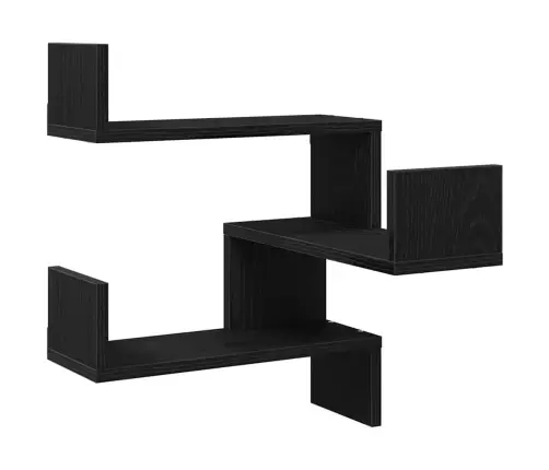 Seinariiul Riiuliga Must Tamm 40 X 40 X 49,5 Cm Tehispuit