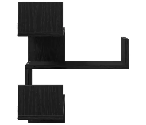 Seinariiul Riiuliga Must Tamm 40 X 40 X 49,5 Cm Tehispuit