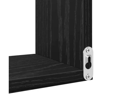 Seinariiul Riiuliga 2 Pcs Must Tamm 40 X 40 X 49,5 Cm Tehispuit