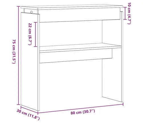 Konsoollaud Must Tamm 80 X 30 X 80 Cm Tehispuit