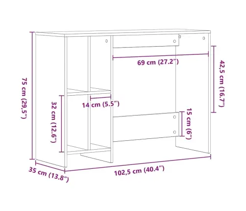 Laud Riiuliga Must Tamm 102,5 X 35 X 75 Cm Tehispuit