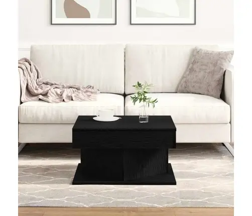 Kohvilaud Must Tamm 57 X 57 X 30 Cm Tehispuit Kohvilaud Must Tamm 57 X 57 X 30 Cm Tehispuit