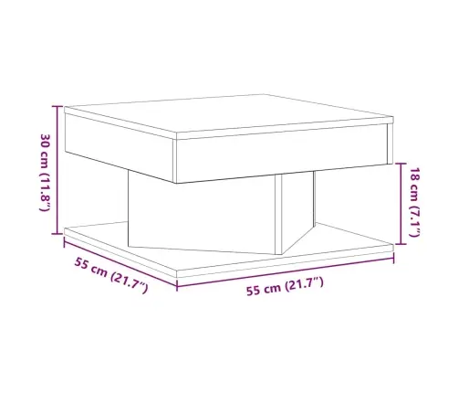 Kohvilaud Must Tamm 57 X 57 X 30 Cm Tehispuit Kohvilaud Must Tamm 57 X 57 X 30 Cm Tehispuit