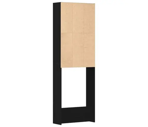 Veļas Mašīnas Skapītis Melns Ozols 64X24X190 Cm Inženierijas Koks Vidaxl