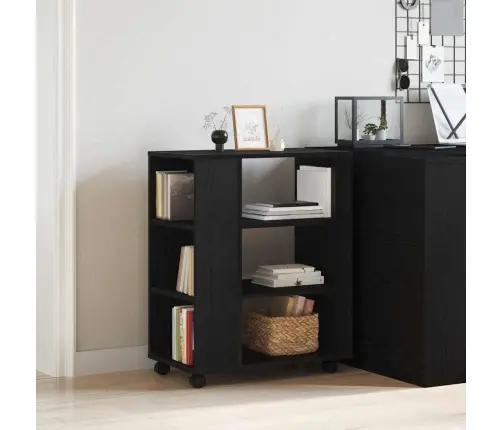 Ritošais Skapītis Melnā Ozolā 60X35X75 Cm No Inženierijas Koka Vidaxl