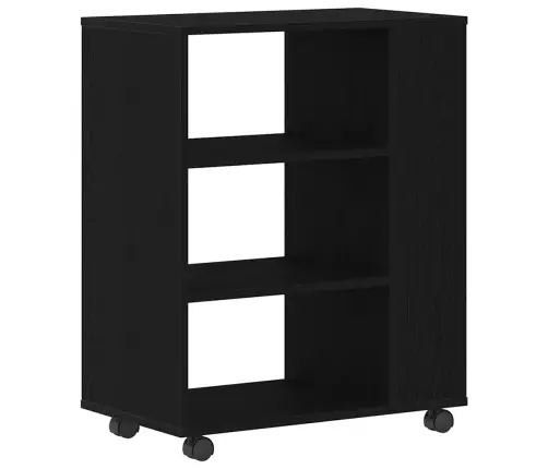 Ritošais Skapītis Melnā Ozolā 60X35X75 Cm No Inženierijas Koka Vidaxl